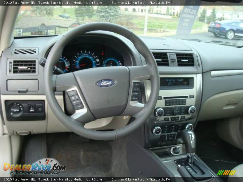 2010 Ford Fusion SEL Tuxedo Black Metallic / Medium Light Stone Photo #12