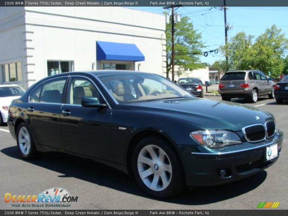 2006 BMW 7 Series 750Li Sedan Deep Green Metallic / Dark Beige/Beige III Photo #2