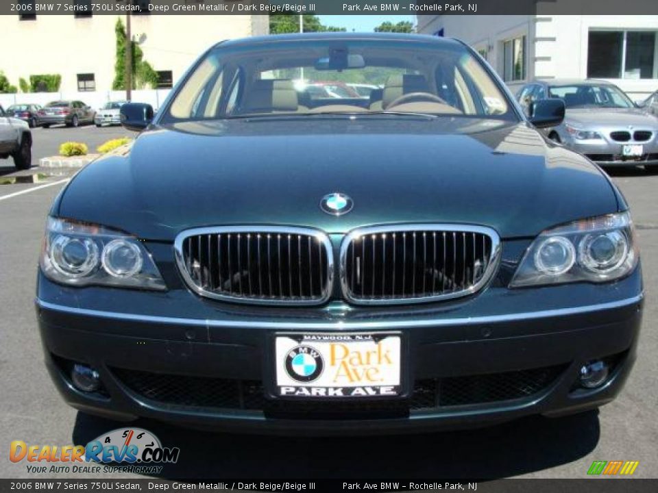 2006 BMW 7 Series 750Li Sedan Deep Green Metallic / Dark Beige/Beige III Photo #3