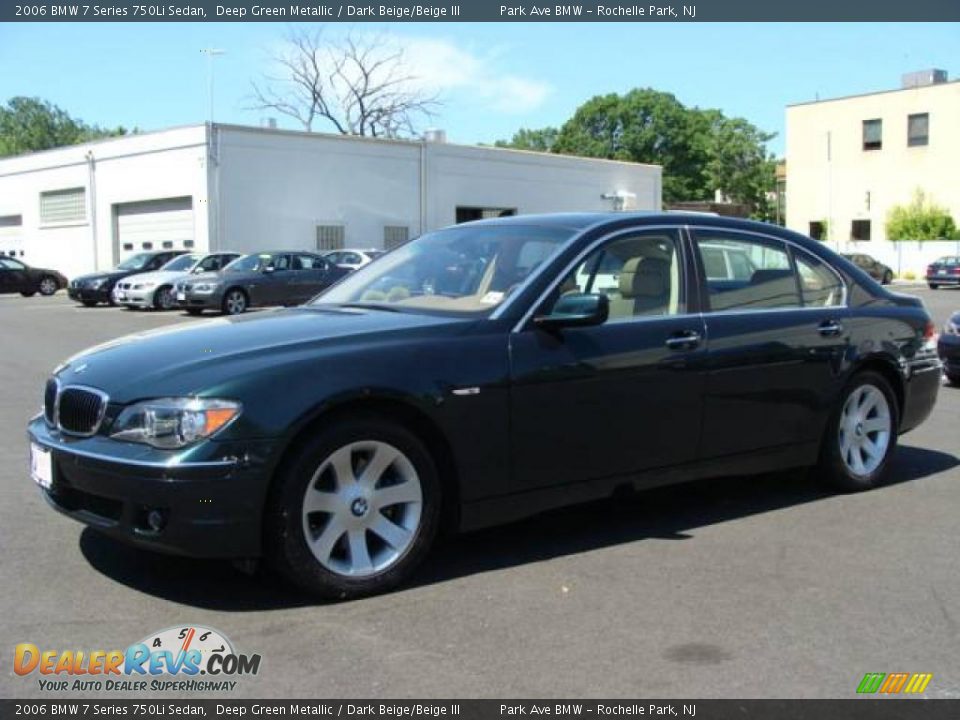 2006 BMW 7 Series 750Li Sedan Deep Green Metallic / Dark Beige/Beige III Photo #4