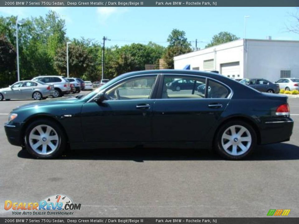 2006 BMW 7 Series 750Li Sedan Deep Green Metallic / Dark Beige/Beige III Photo #5