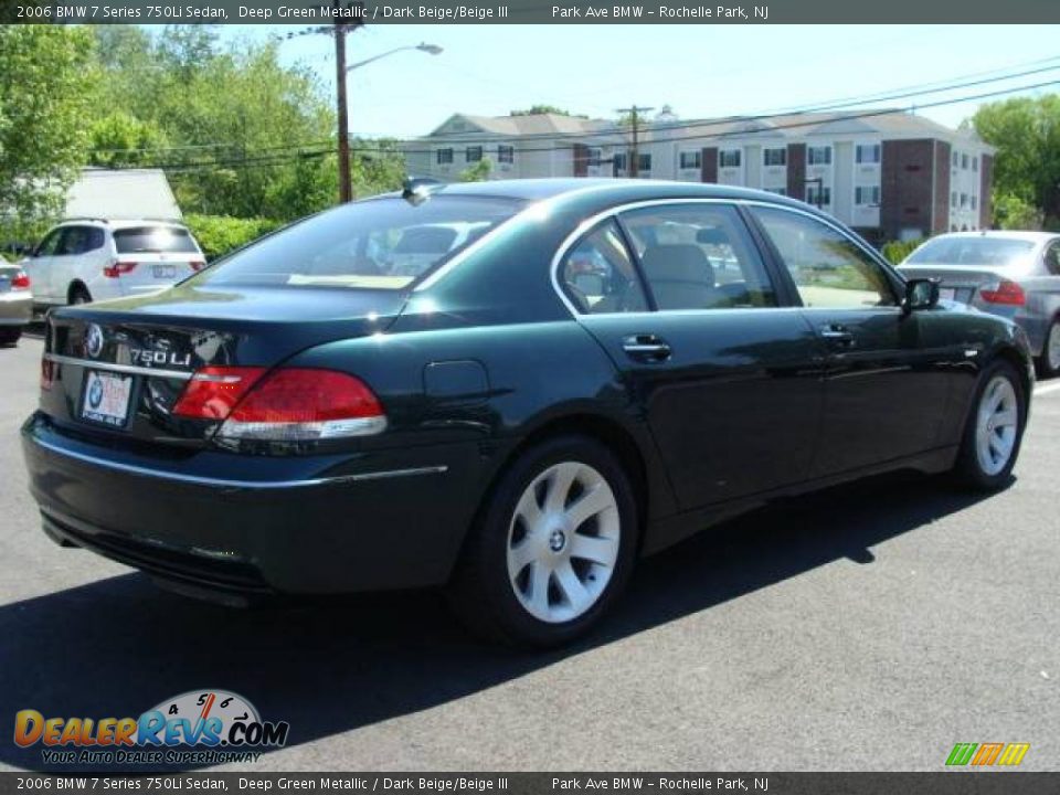 2006 BMW 7 Series 750Li Sedan Deep Green Metallic / Dark Beige/Beige III Photo #8
