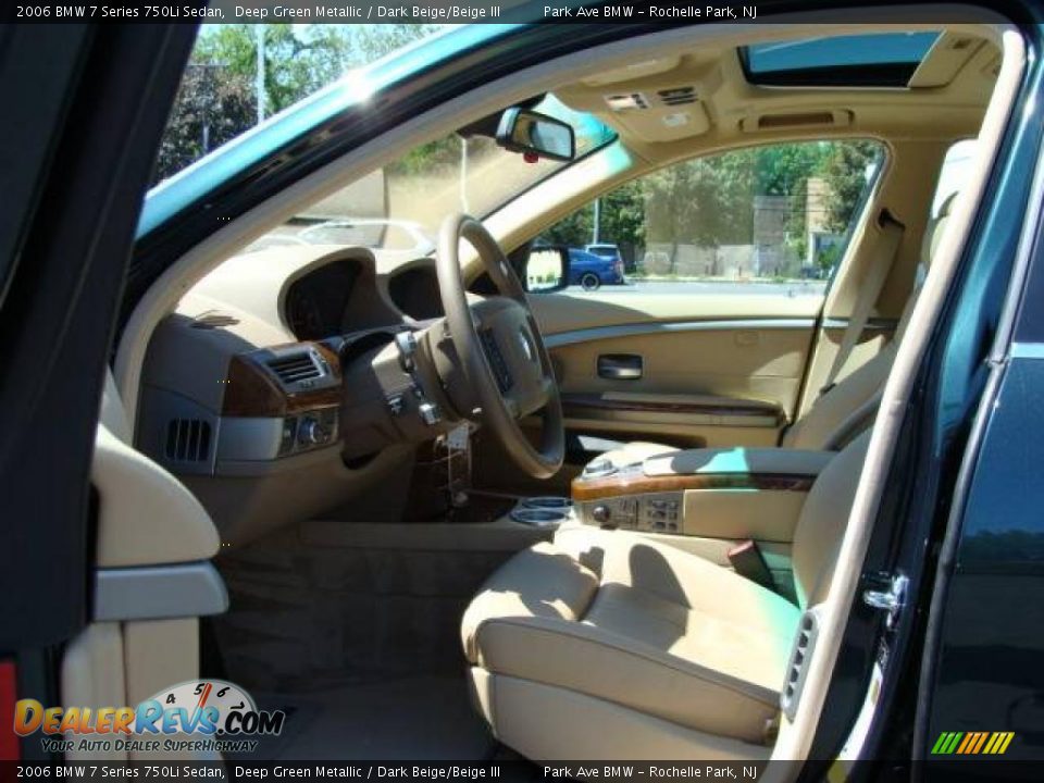 2006 BMW 7 Series 750Li Sedan Deep Green Metallic / Dark Beige/Beige III Photo #10