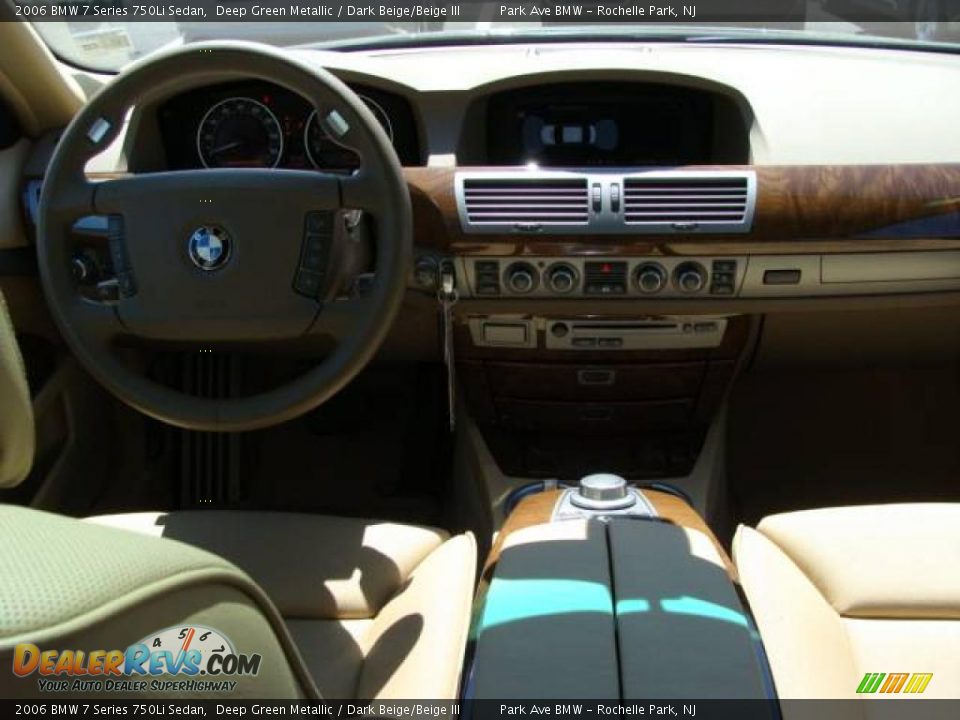 2006 BMW 7 Series 750Li Sedan Deep Green Metallic / Dark Beige/Beige III Photo #12