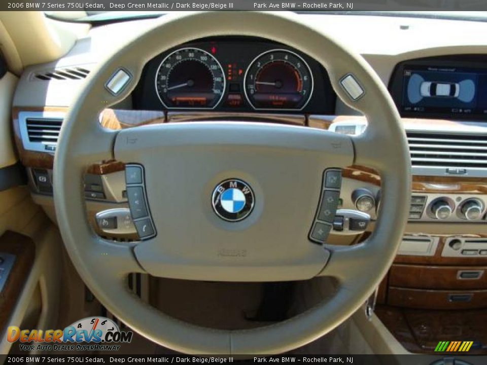 2006 BMW 7 Series 750Li Sedan Deep Green Metallic / Dark Beige/Beige III Photo #13