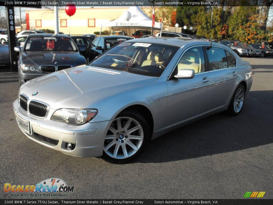 2006 BMW 7 Series 750Li Sedan Titanium Silver Metallic / Basalt Grey/Flannel Grey Photo #1