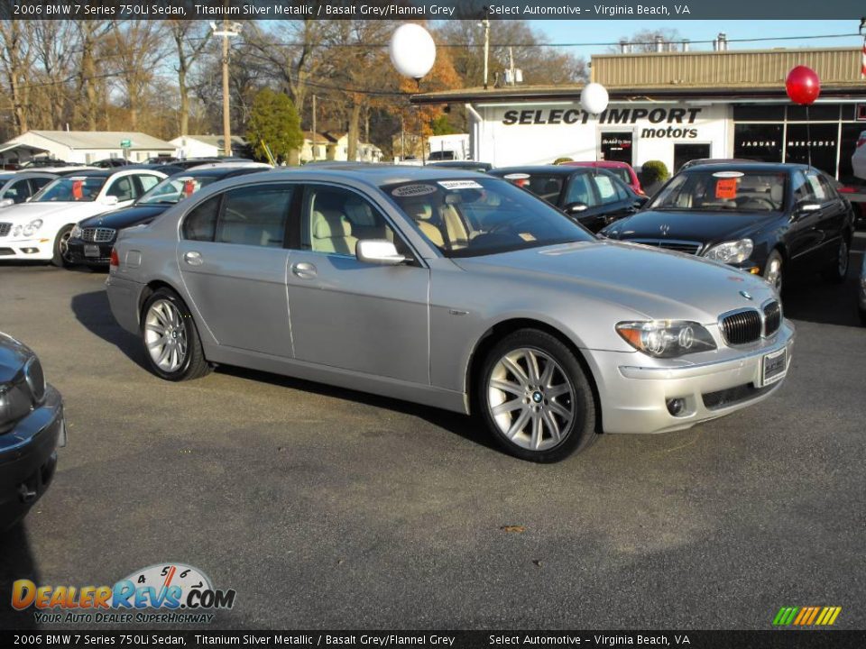 2006 BMW 7 Series 750Li Sedan Titanium Silver Metallic / Basalt Grey/Flannel Grey Photo #4