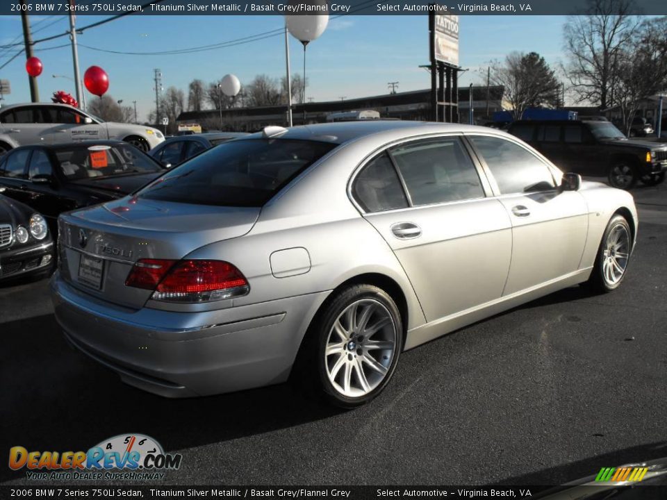 2006 BMW 7 Series 750Li Sedan Titanium Silver Metallic / Basalt Grey/Flannel Grey Photo #5