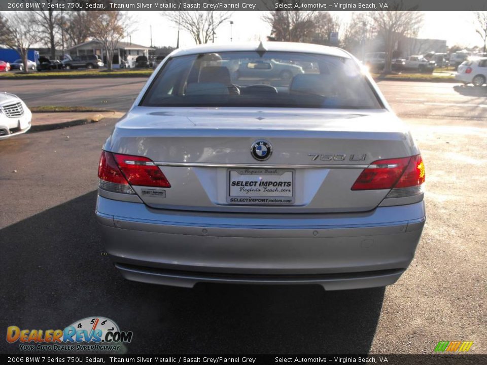 2006 BMW 7 Series 750Li Sedan Titanium Silver Metallic / Basalt Grey/Flannel Grey Photo #6