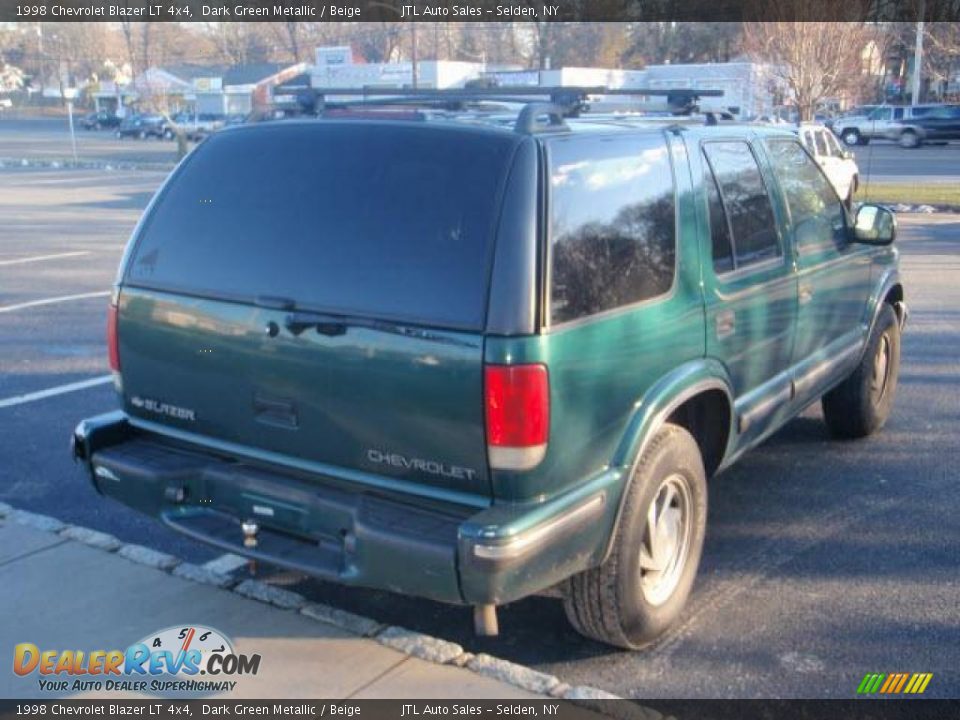 1998 Chevrolet Blazer LT 4x4 Dark Green Metallic / Beige Photo #4