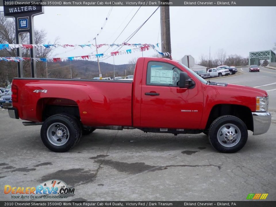 2010 Chevrolet Silverado 3500HD Work Truck Regular Cab 4x4 Dually Victory Red / Dark Titanium Photo #4