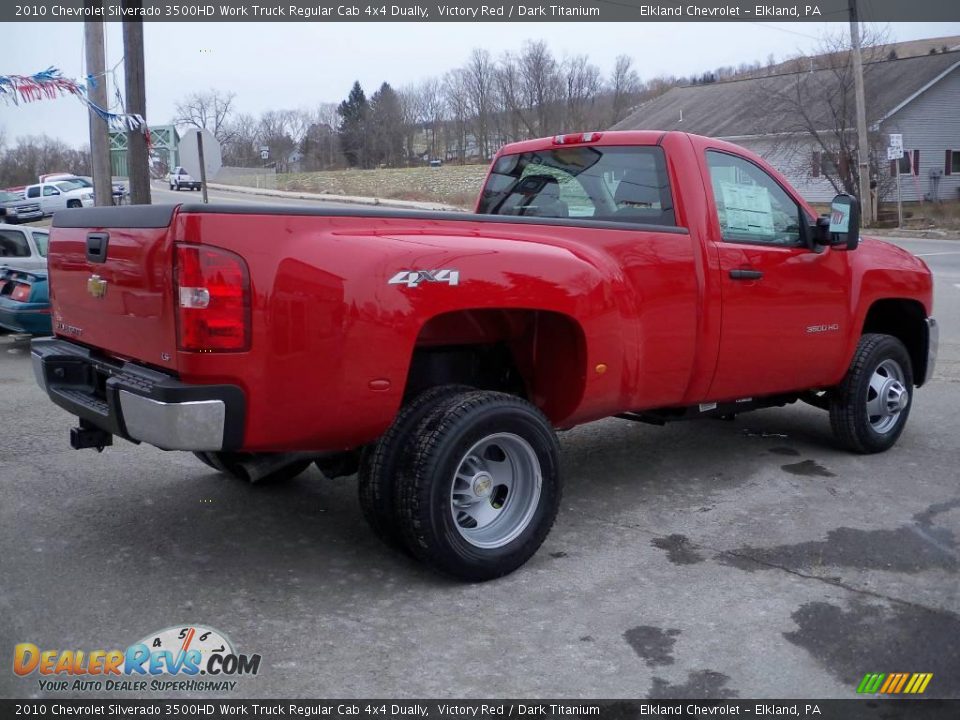 2010 Chevrolet Silverado 3500HD Work Truck Regular Cab 4x4 Dually Victory Red / Dark Titanium Photo #5