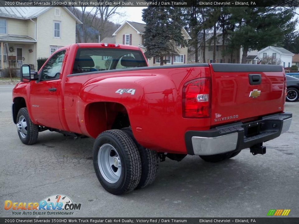 2010 Chevrolet Silverado 3500HD Work Truck Regular Cab 4x4 Dually Victory Red / Dark Titanium Photo #7