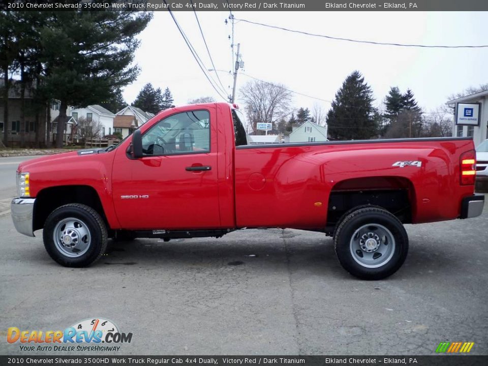 2010 Chevrolet Silverado 3500HD Work Truck Regular Cab 4x4 Dually Victory Red / Dark Titanium Photo #8