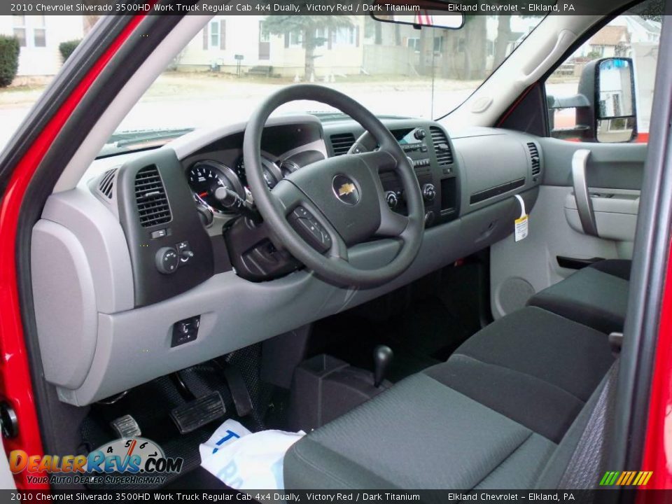 2010 Chevrolet Silverado 3500HD Work Truck Regular Cab 4x4 Dually Victory Red / Dark Titanium Photo #23
