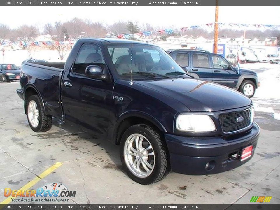 2003 Ford F150 STX Regular Cab True Blue Metallic / Medium Graphite Grey Photo #12