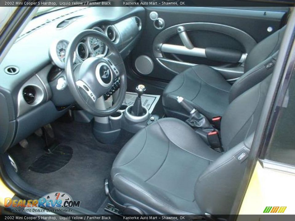 2002 Mini Cooper S Hardtop Liquid Yellow / Panther Black Photo #7