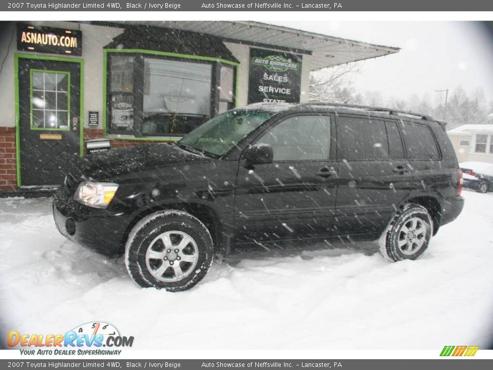 2007 Toyota Highlander Limited 4WD Black / Ivory Beige Photo #1