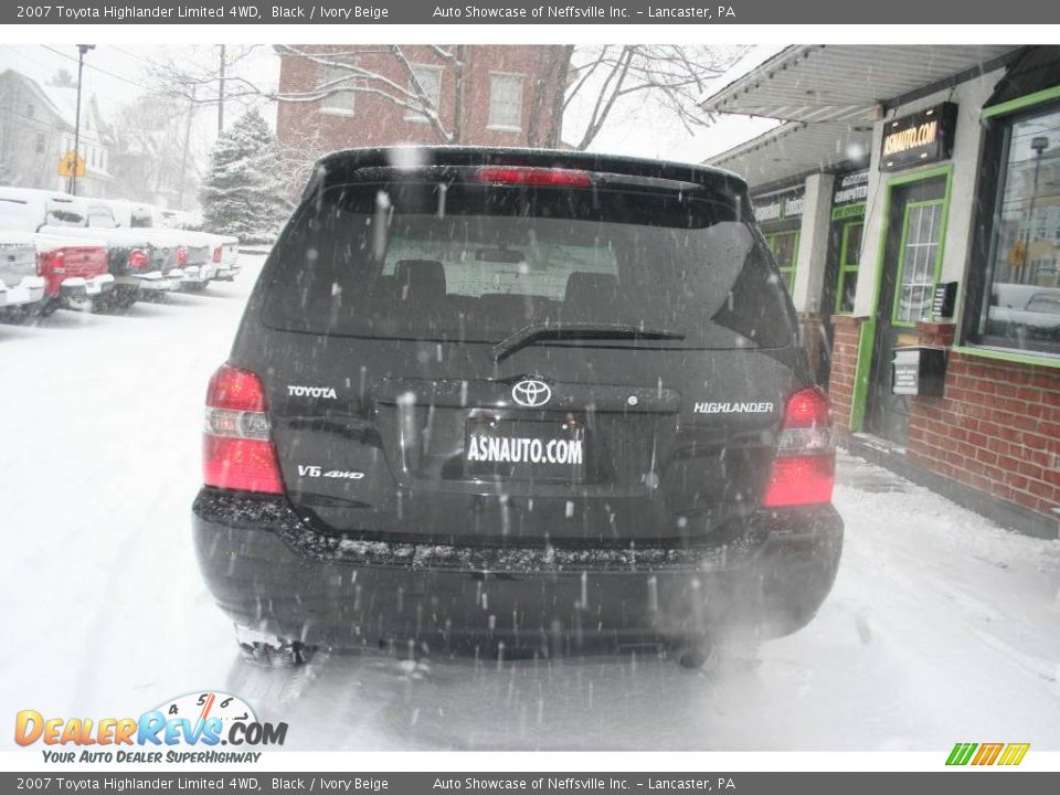 2007 Toyota Highlander Limited 4WD Black / Ivory Beige Photo #5