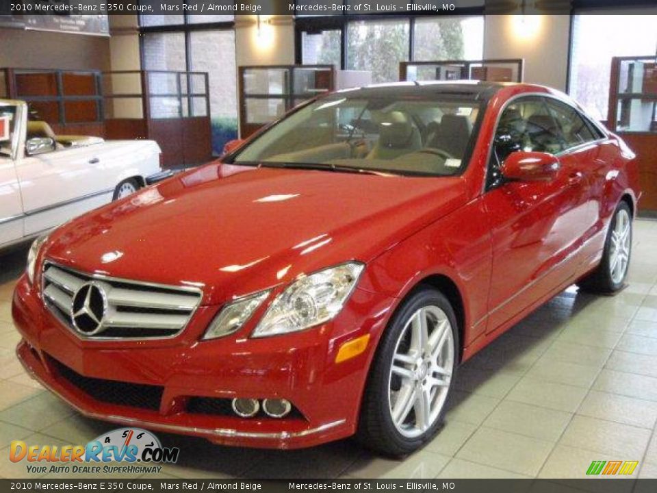 2010 Mercedes-Benz E 350 Coupe Mars Red / Almond Beige Photo #1