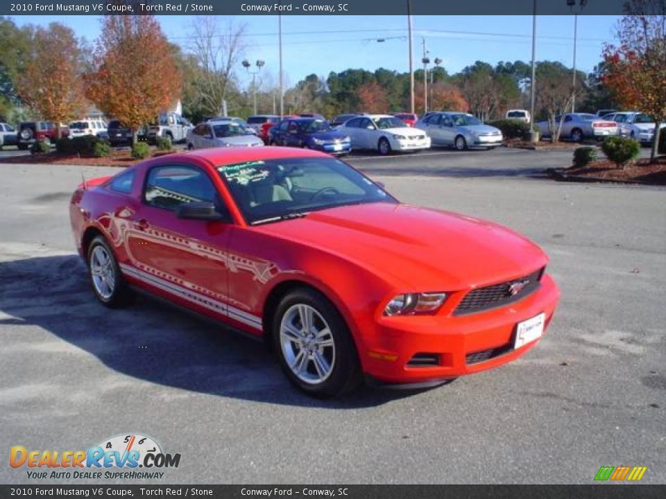 2010 Ford Mustang V6 Coupe Torch Red / Stone Photo #3