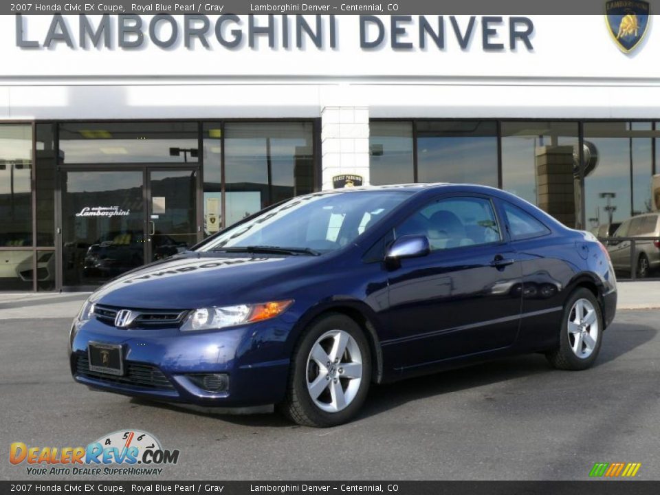 2007 Honda Civic EX Coupe Royal Blue Pearl / Gray Photo #1