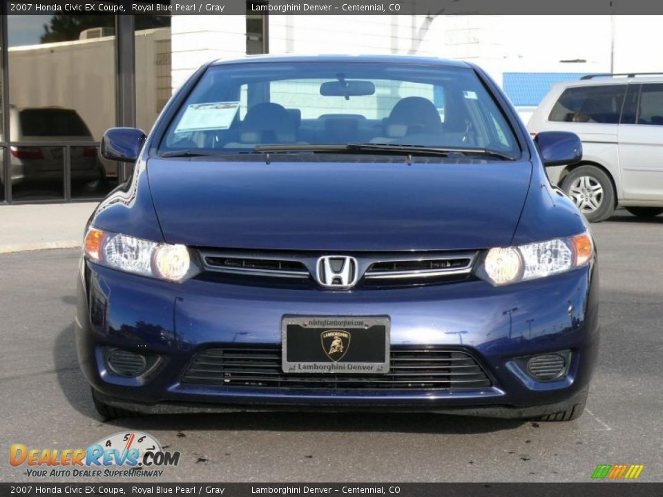 2007 Honda Civic EX Coupe Royal Blue Pearl / Gray Photo #3