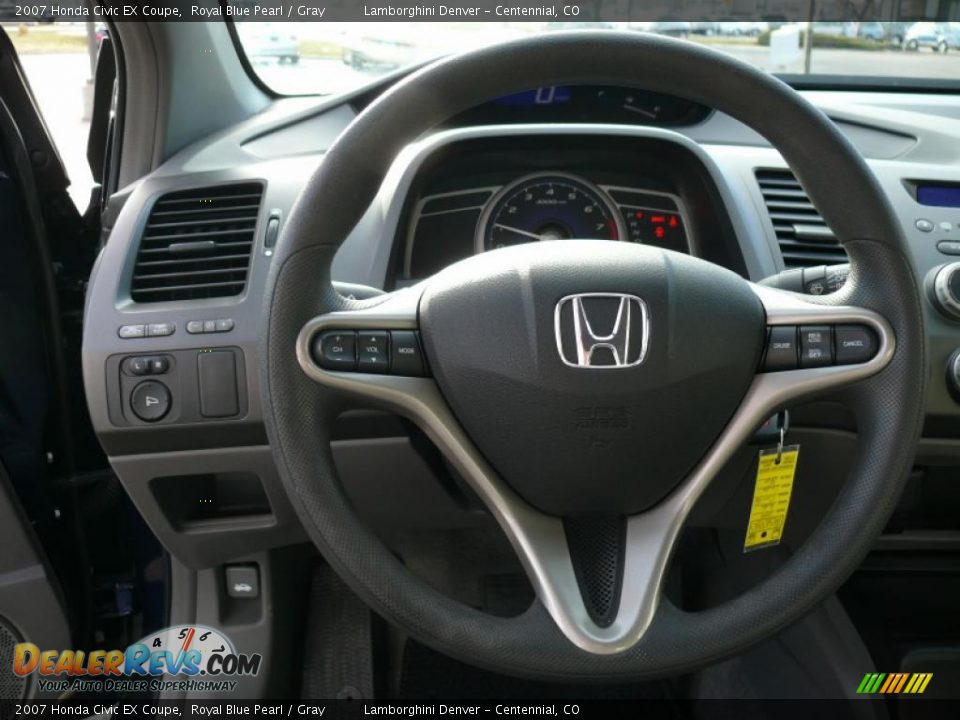 2007 Honda Civic EX Coupe Royal Blue Pearl / Gray Photo #12