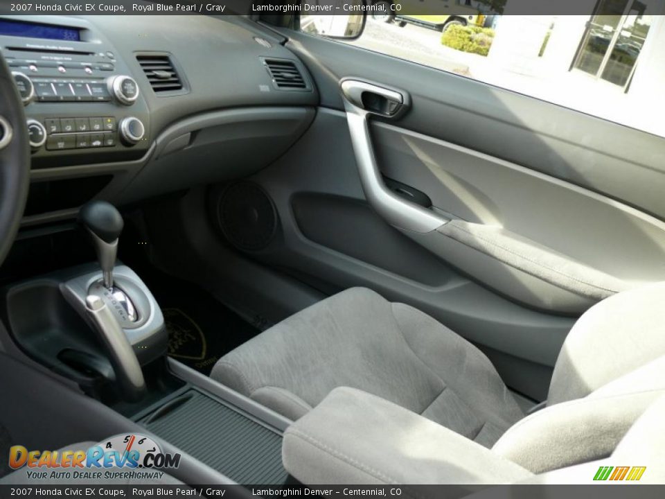 2007 Honda Civic EX Coupe Royal Blue Pearl / Gray Photo #14