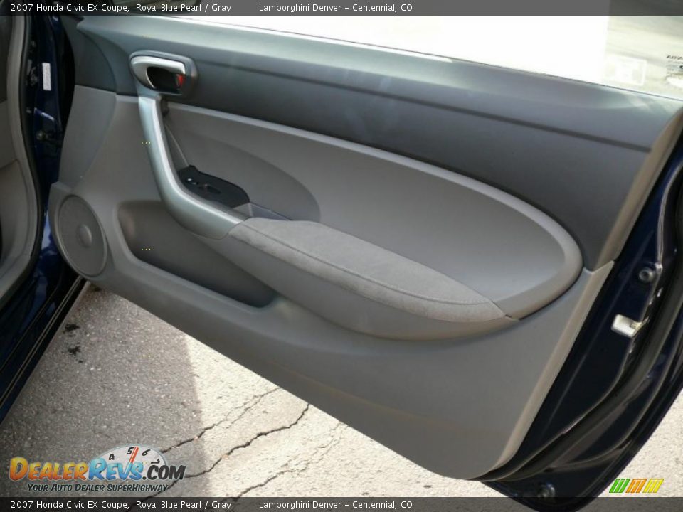 2007 Honda Civic EX Coupe Royal Blue Pearl / Gray Photo #18