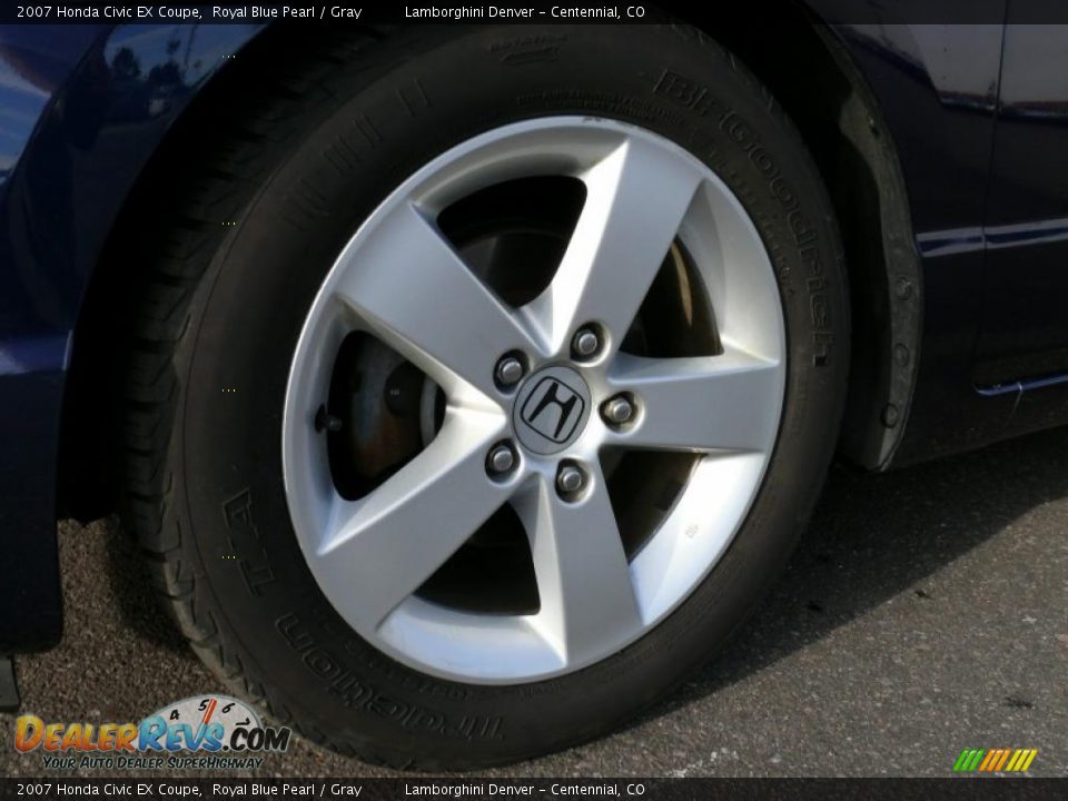 2007 Honda Civic EX Coupe Royal Blue Pearl / Gray Photo #28