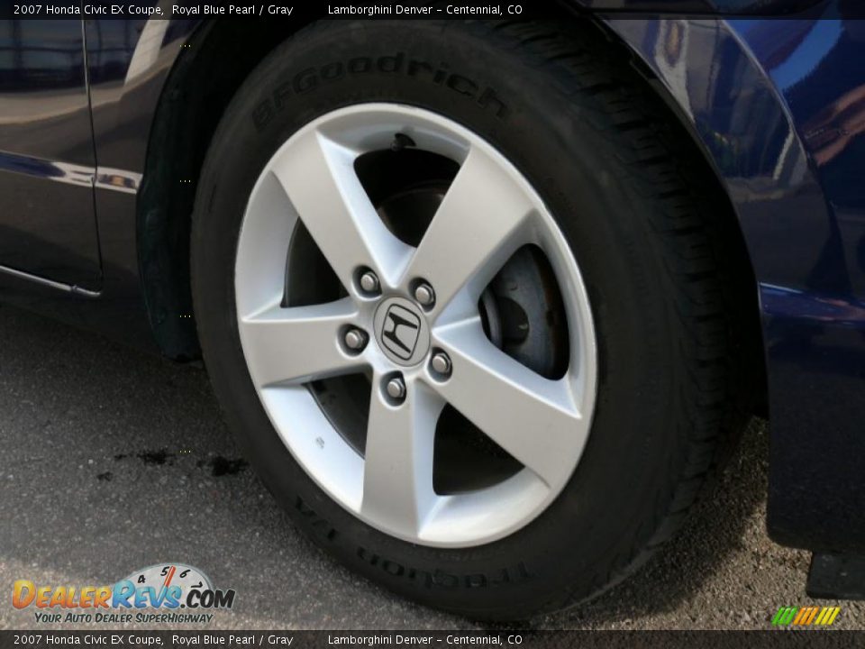 2007 Honda Civic EX Coupe Royal Blue Pearl / Gray Photo #29