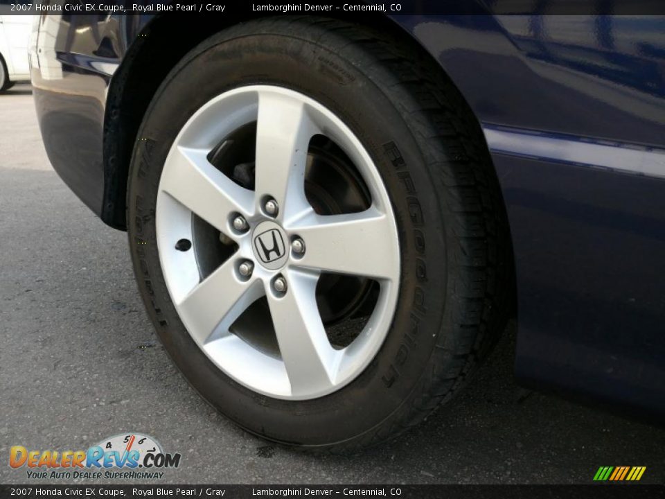 2007 Honda Civic EX Coupe Royal Blue Pearl / Gray Photo #30