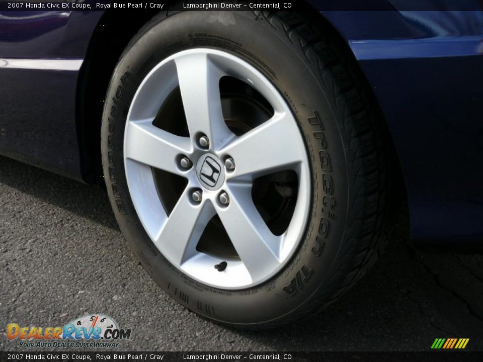2007 Honda Civic EX Coupe Royal Blue Pearl / Gray Photo #31