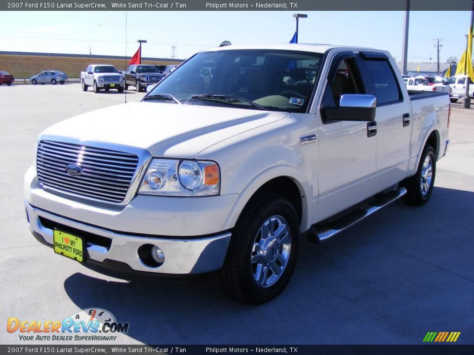 2007 Ford F150 Lariat SuperCrew White Sand Tri-Coat / Tan Photo #1