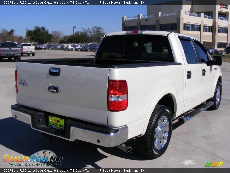 2007 Ford F150 Lariat SuperCrew White Sand Tri-Coat / Tan Photo #6