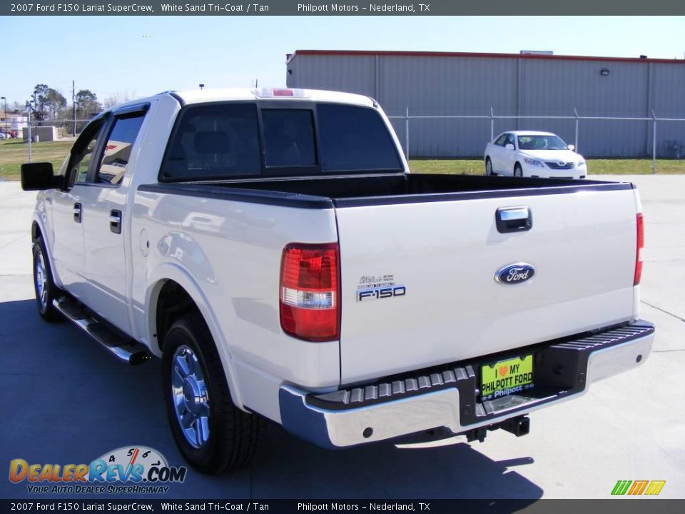2007 Ford F150 Lariat SuperCrew White Sand Tri-Coat / Tan Photo #8