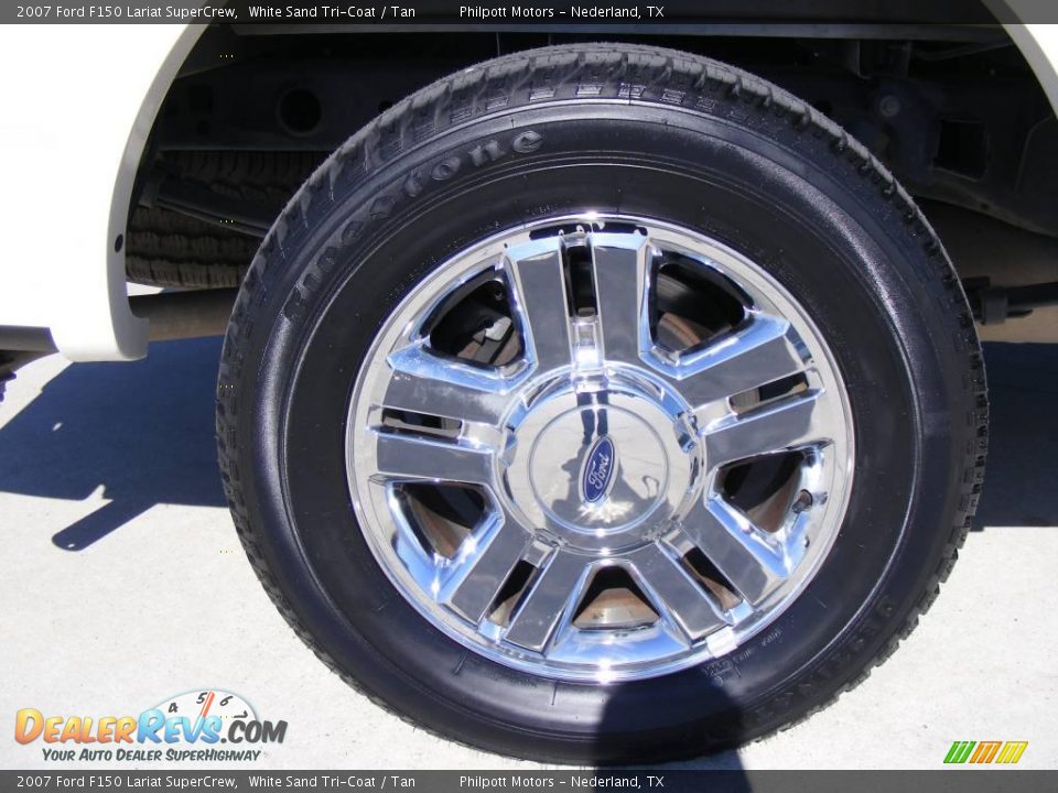 2007 Ford F150 Lariat SuperCrew White Sand Tri-Coat / Tan Photo #15