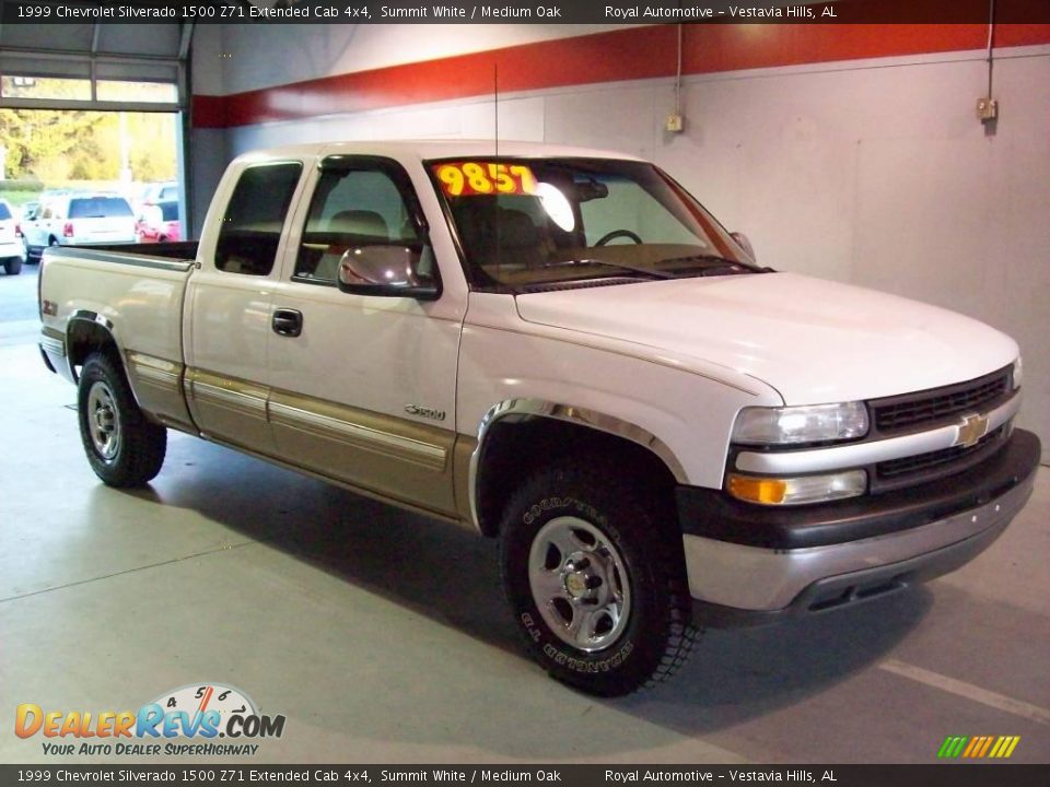 1999 Chevrolet Silverado 1500 Z71 Extended Cab 4x4 Summit White / Medium Oak Photo #2