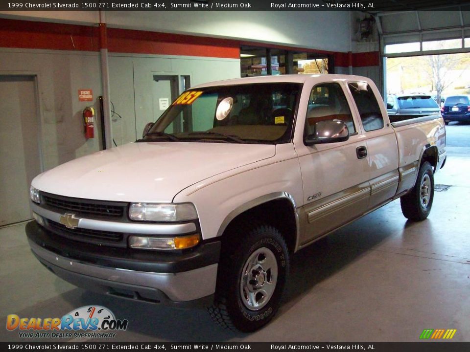 1999 Chevrolet Silverado 1500 Z71 Extended Cab 4x4 Summit White / Medium Oak Photo #6