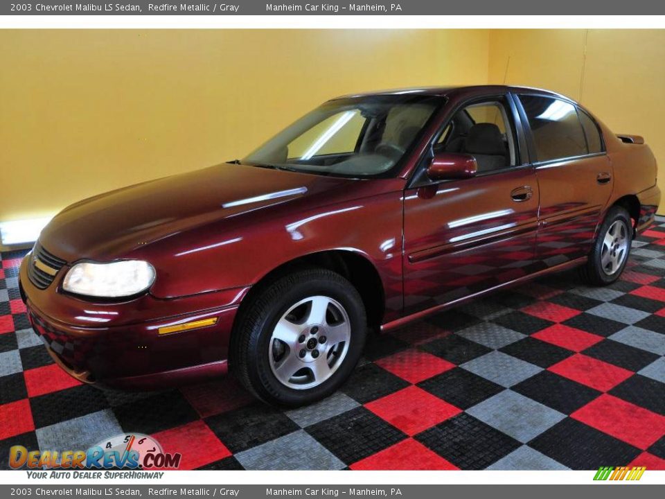 2003 Chevrolet Malibu LS Sedan Redfire Metallic / Gray Photo #3