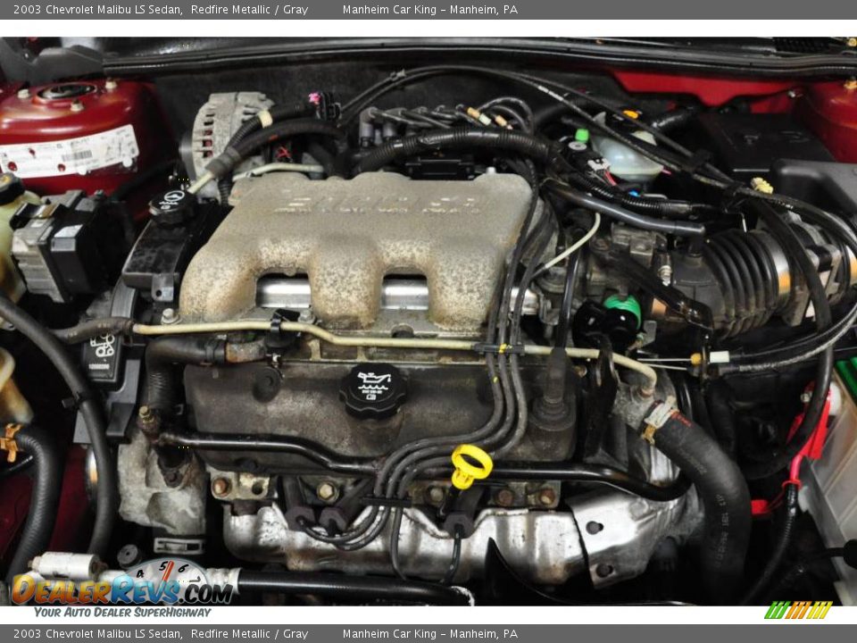 2003 Chevrolet Malibu LS Sedan Redfire Metallic / Gray Photo #24
