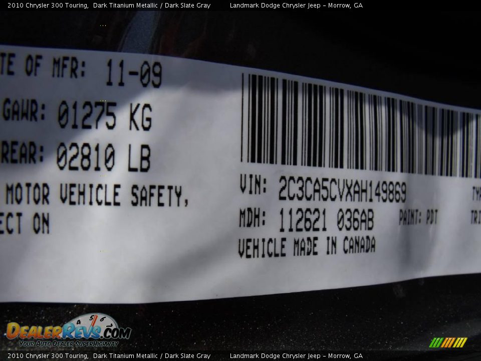 2010 Chrysler 300 Touring Dark Titanium Metallic / Dark Slate Gray Photo #15