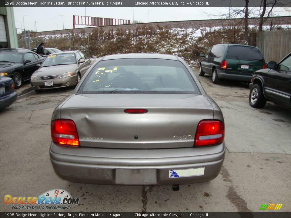 1998 Dodge Neon Highline Sedan Bright Platinum Metallic / Agate Photo #4