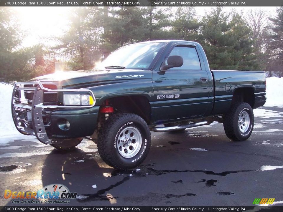 2000 Dodge Ram 1500 Sport Regular Cab Forest Green Pearlcoat / Mist Gray Photo #1