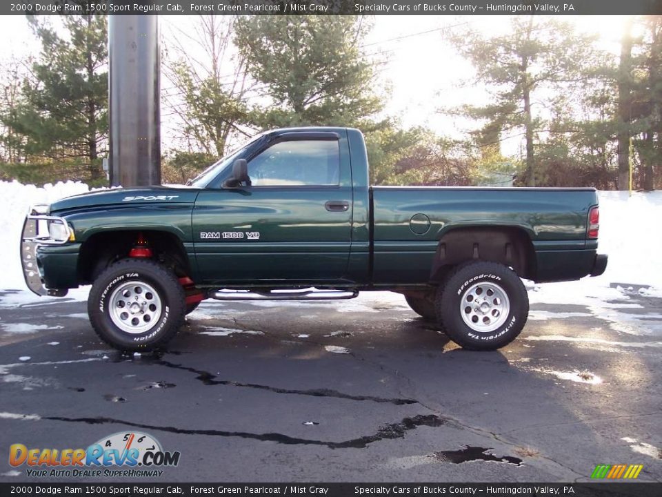 2000 Dodge Ram 1500 Sport Regular Cab Forest Green Pearlcoat / Mist Gray Photo #3