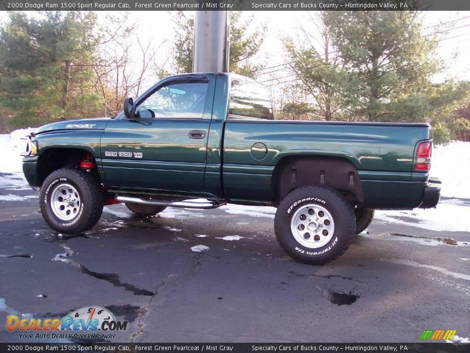 2000 Dodge Ram 1500 Sport Regular Cab Forest Green Pearlcoat / Mist Gray Photo #4