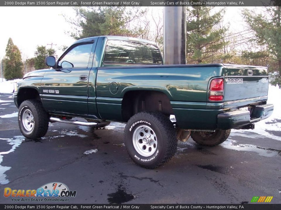 2000 Dodge Ram 1500 Sport Regular Cab Forest Green Pearlcoat / Mist Gray Photo #5