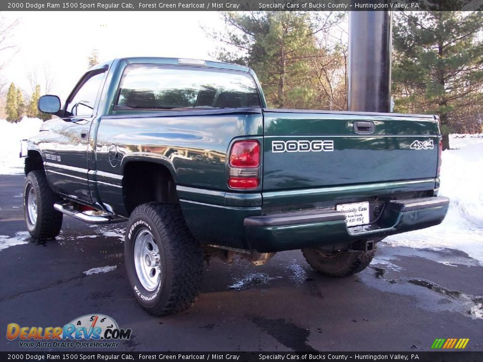 2000 Dodge Ram 1500 Sport Regular Cab Forest Green Pearlcoat / Mist Gray Photo #6