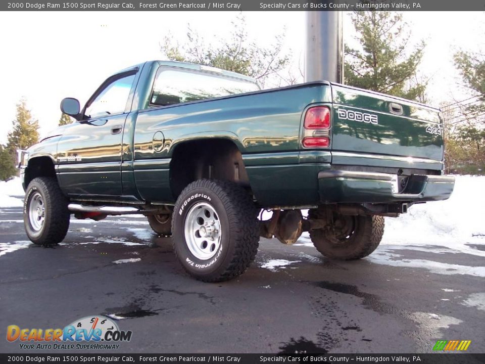 2000 Dodge Ram 1500 Sport Regular Cab Forest Green Pearlcoat / Mist Gray Photo #8